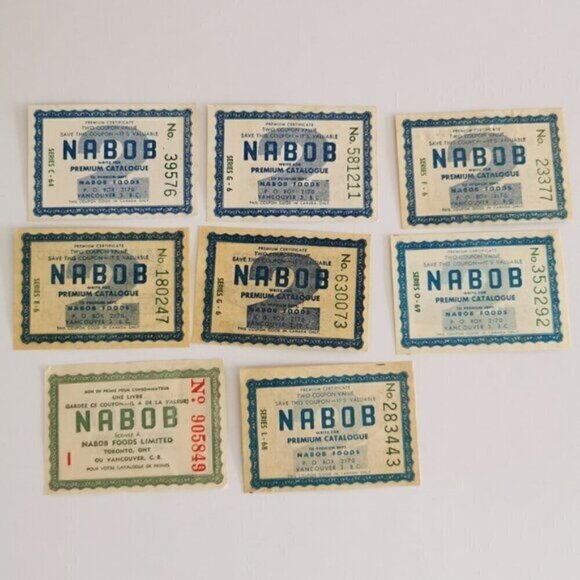 Nabob Foods Coupons Set of 8 Vintage Coffee Jam Peanut Butter Canada Ephemera - Picture 3 of 3